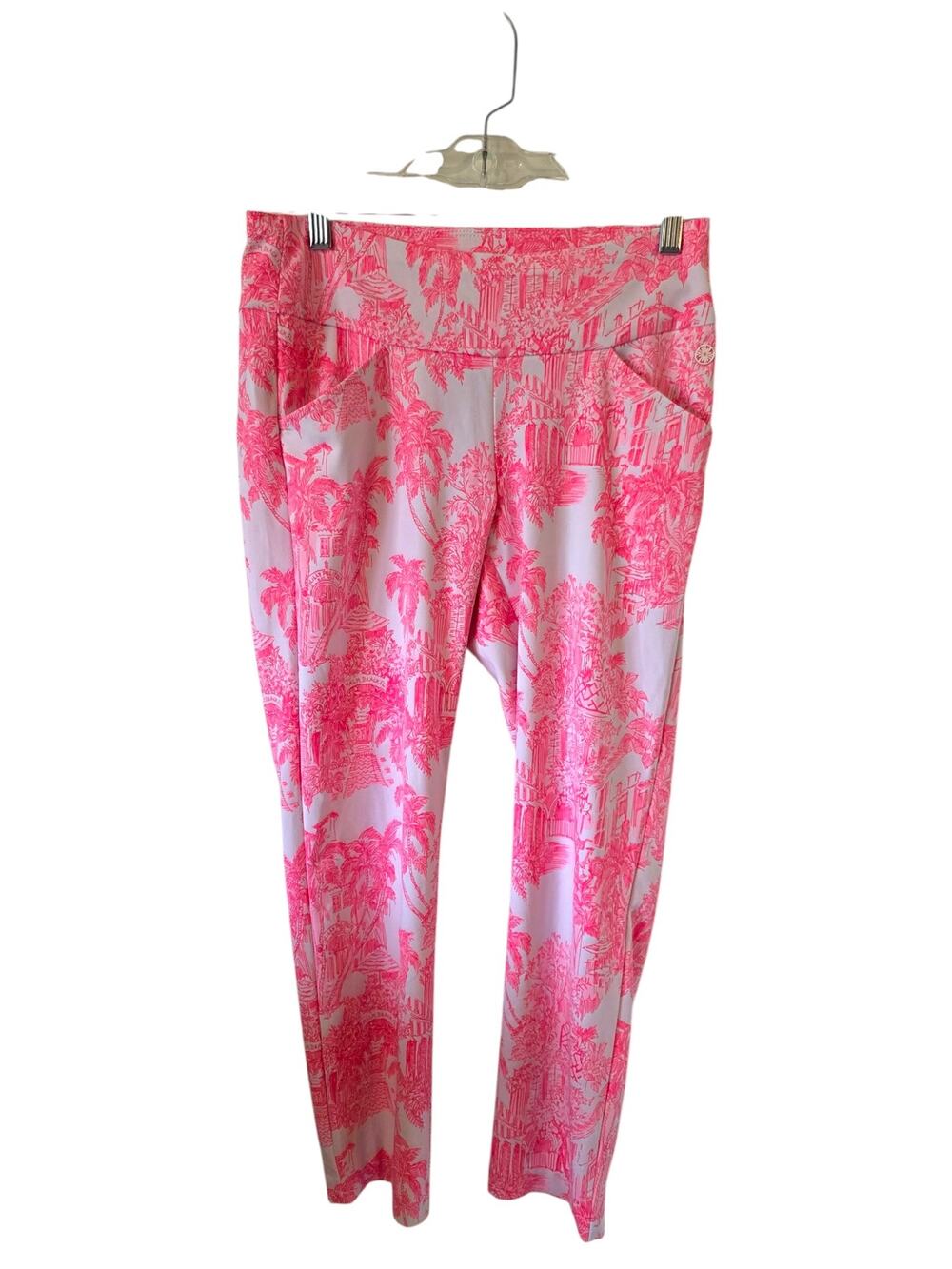 Lilly Pulitzer Womens Luxletic 25' Corso Crop Pants Size 4 Pink White
